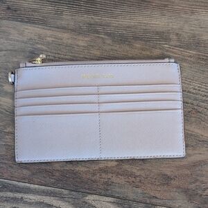 Michael Kors Blush with Gold Hardware Zip Pouch Card Holder   M542